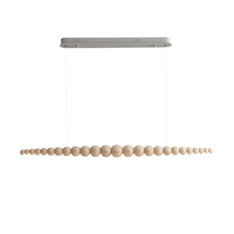 LED-pendellampe med globeskjerm, 46 tommer — metall, tre og akryl, 3000 K