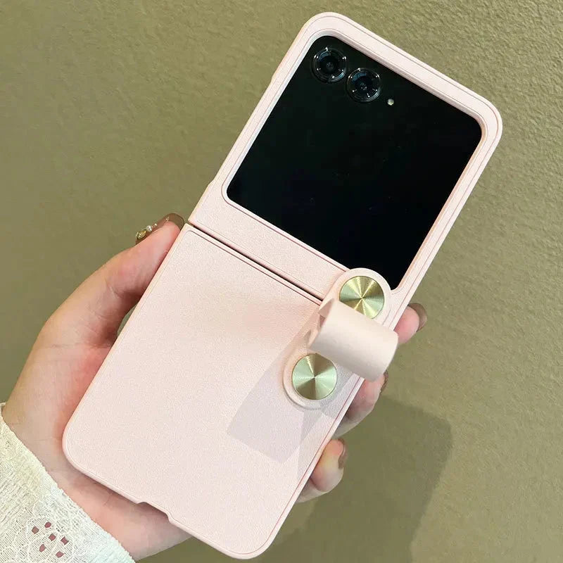 TPU-deksel for Motorola Razr — Fingerstropp, hevede kanter og kamerabeskyttelse