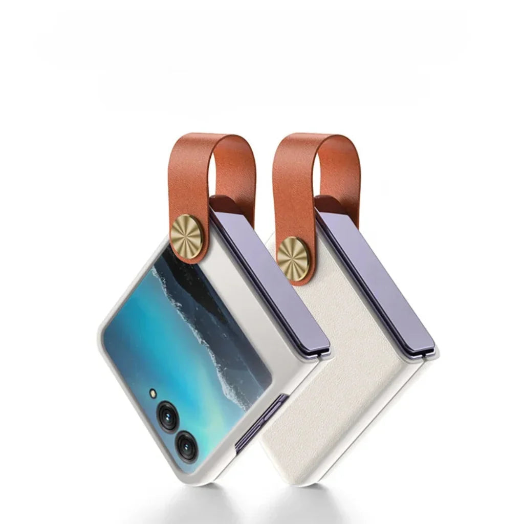 TPU-deksel for Motorola Razr — Fingerstropp, hevede kanter og kamerabeskyttelse
