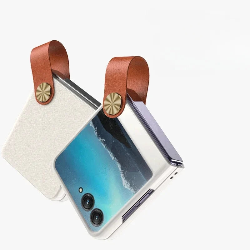 TPU-deksel for Motorola Razr — Fingerstropp, hevede kanter og kamerabeskyttelse