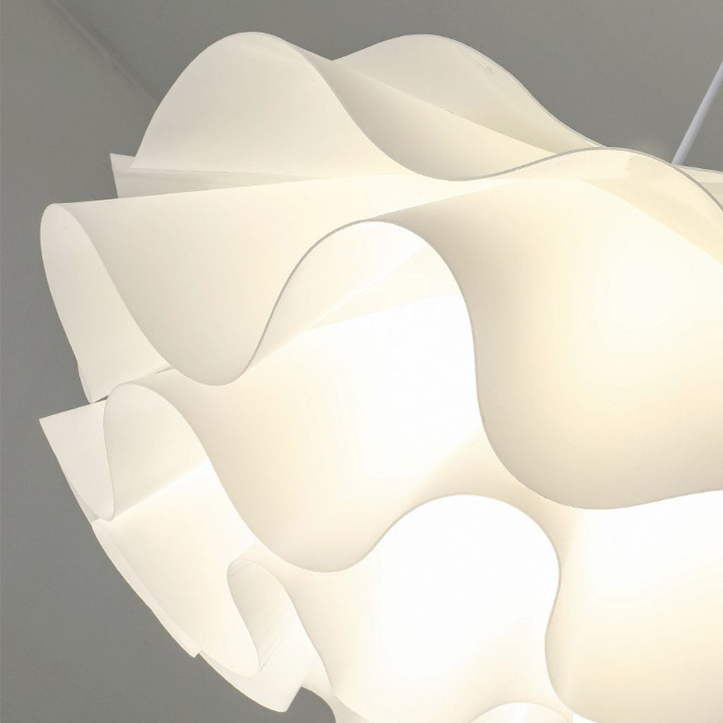 Regulowana lampa sufitowa LED — biały akrylowy klosz w kształcie lotosu, 20 cali