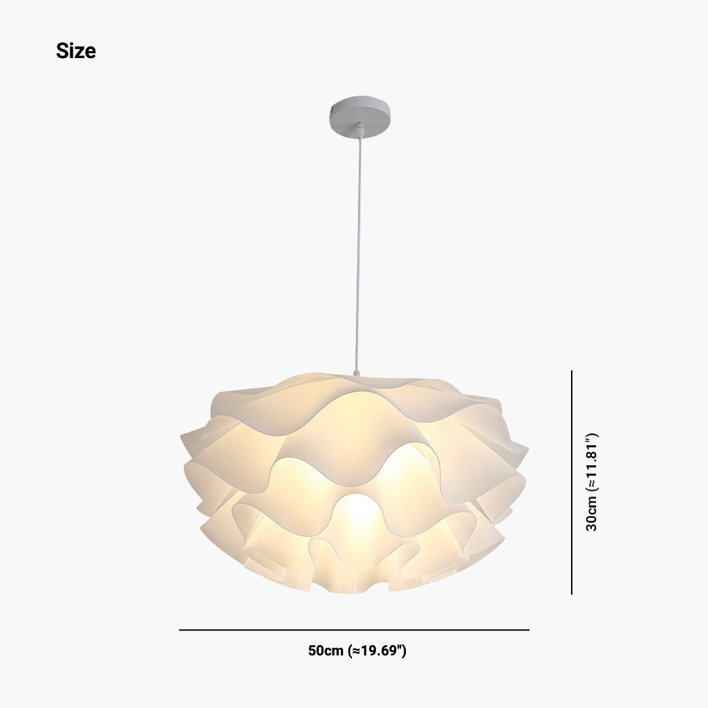 Regulowana lampa sufitowa LED — biały akrylowy klosz w kształcie lotosu, 20 cali