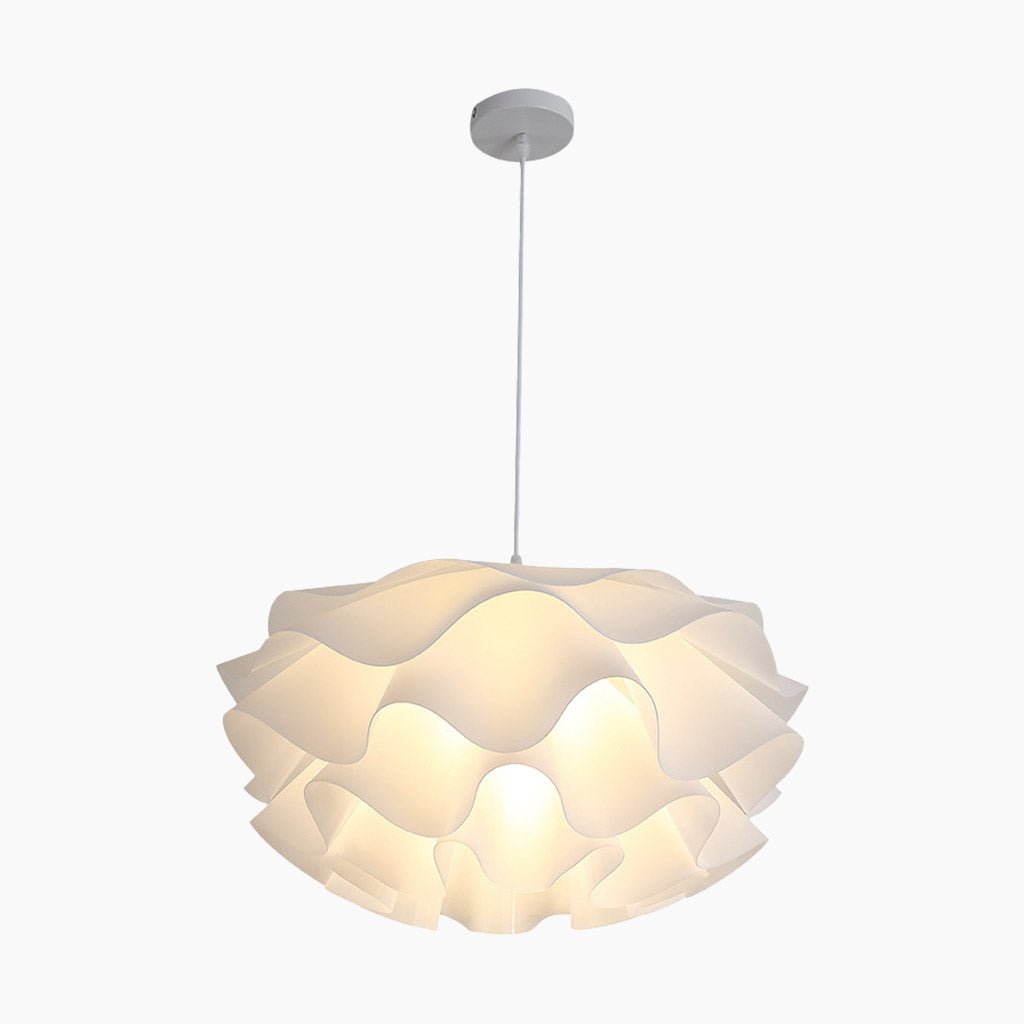 Regulowana lampa sufitowa LED — biały akrylowy klosz w kształcie lotosu, 20 cali