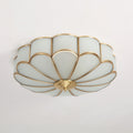 Brass Multi-Arm Flush Mount Ceiling Light — Frosted Glass