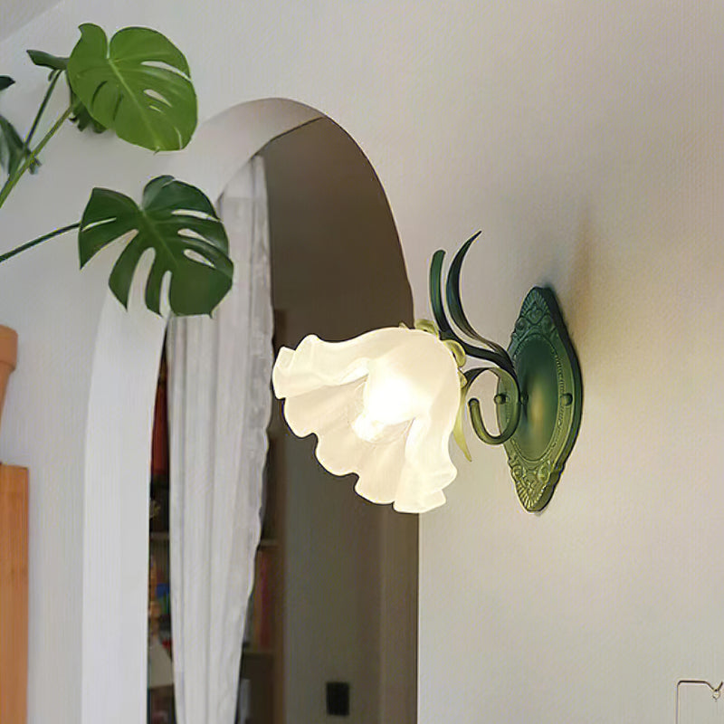 Flower Wall Sconce, Metal and Glass, Hardwired, E27 Bulb Base | Euroselle