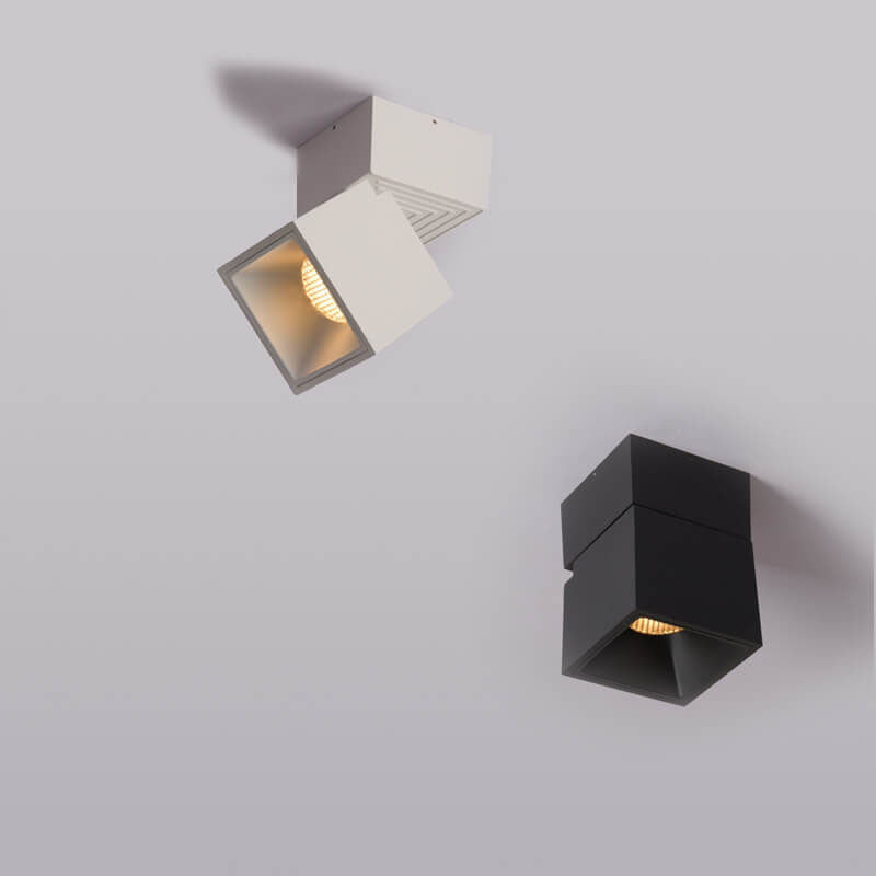 Verstellbare Würfel-LED-Deckenleuchte, semi-flush montiert, dimmbar, Aluminium | Euroselle