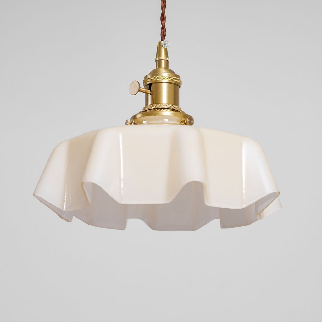 Textured Dome Pendant Light — Adjustable Height, White, Beige, Pink & Blue