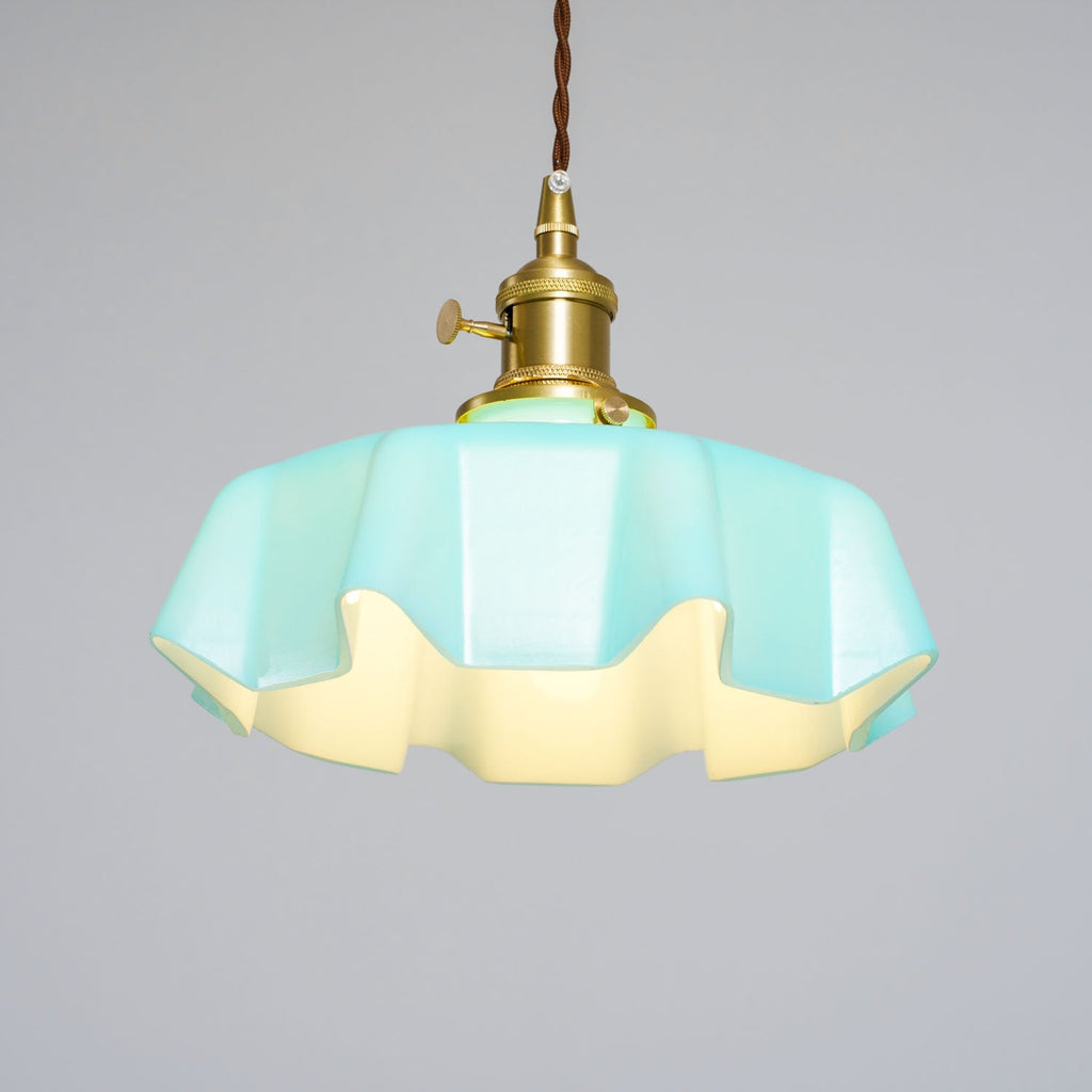 Textured Dome Pendant Light — Adjustable Height, White, Beige, Pink & Blue