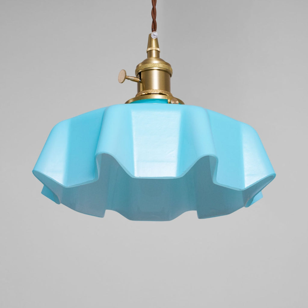 Textured Dome Pendant Light — Adjustable Height, White, Beige, Pink & Blue