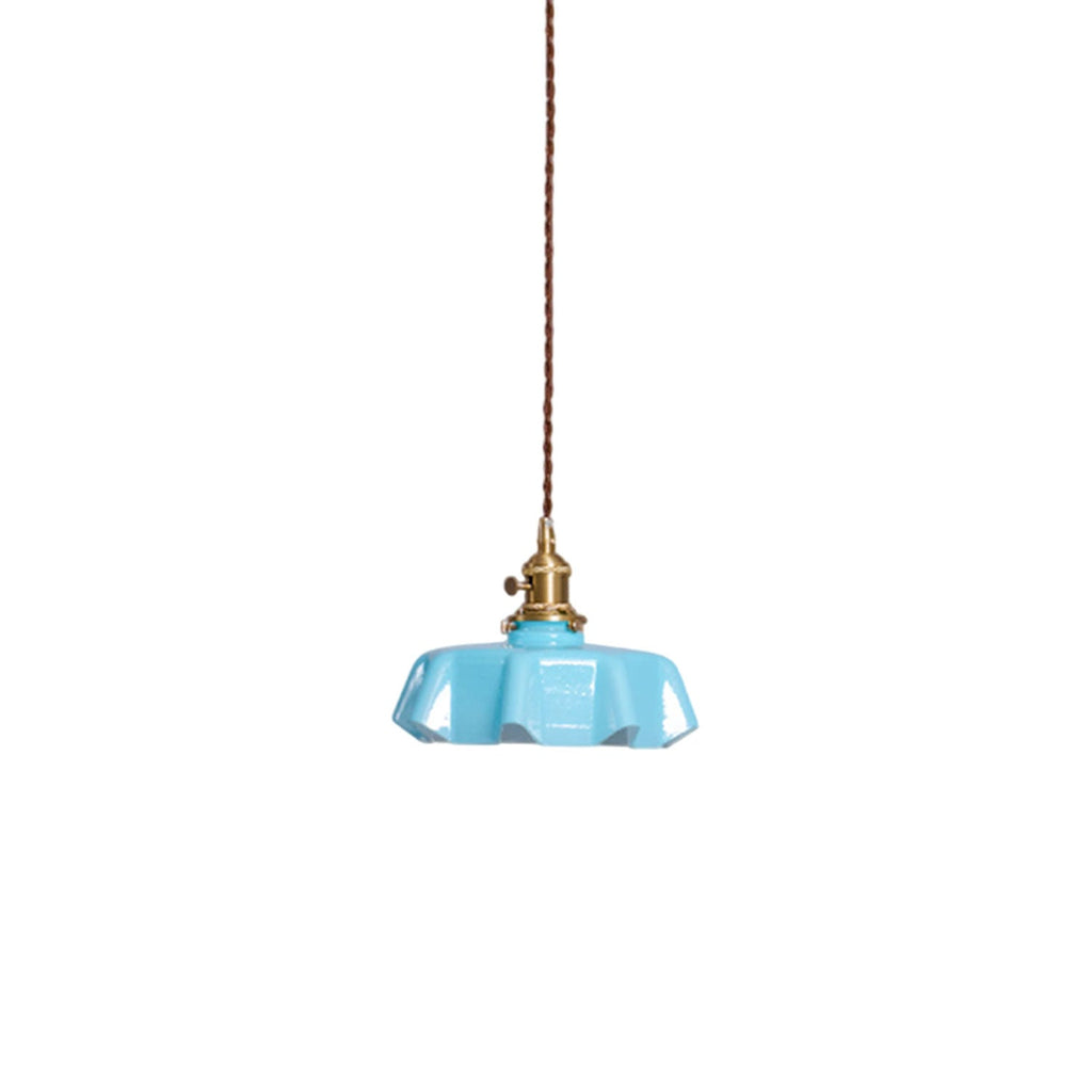Textured Dome Pendant Light — Adjustable Height, White, Beige, Pink & Blue