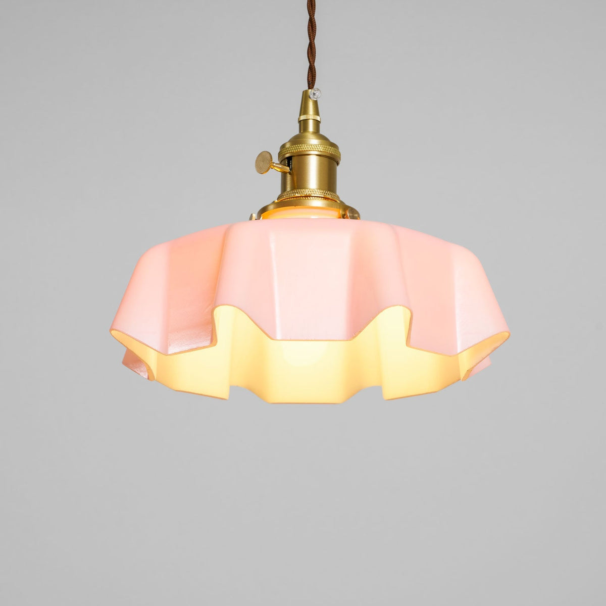 Textured Dome Pendant Light — Adjustable Height, White, Beige, Pink & Blue