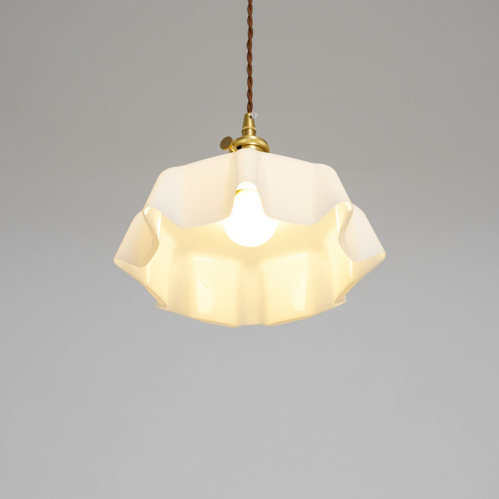 Textured Dome Pendant Light — Adjustable Height, White, Beige, Pink & Blue