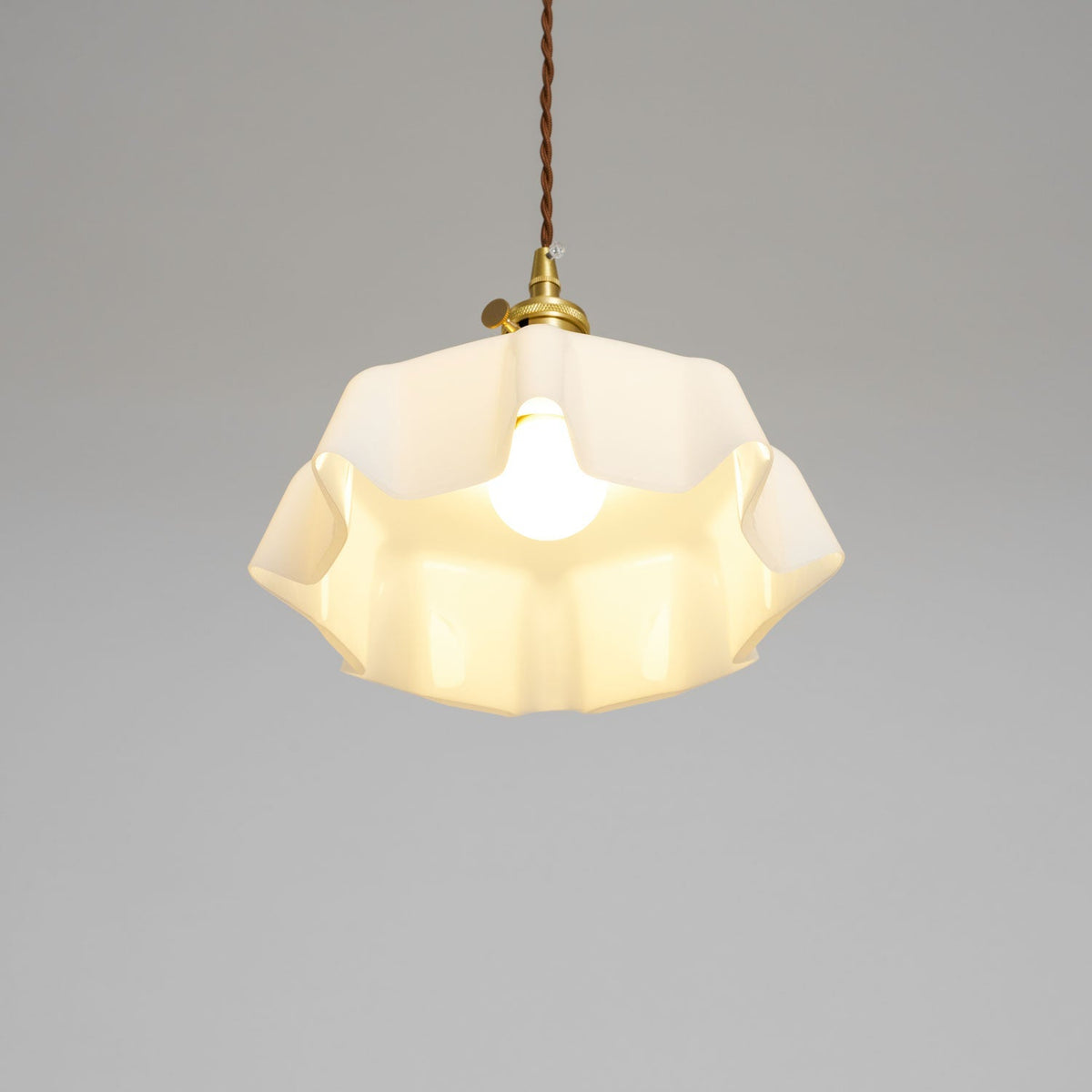 Textured Dome Pendant Light — Adjustable Height, White, Beige, Pink & Blue