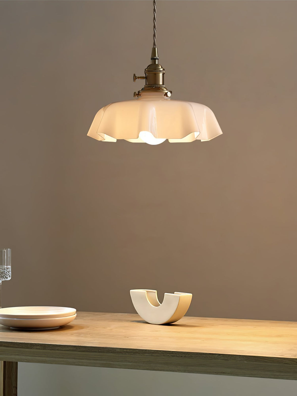 Textured Dome Pendant Light — Adjustable Height, White, Beige, Pink & Blue