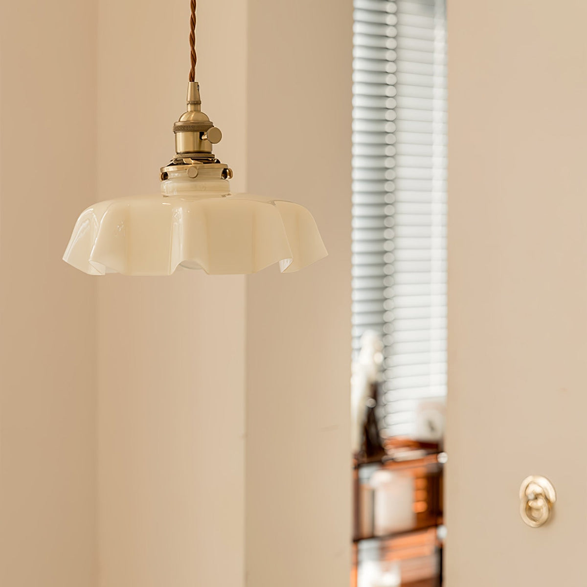 Textured Dome Pendant Light — Adjustable Height, White, Beige, Pink & Blue