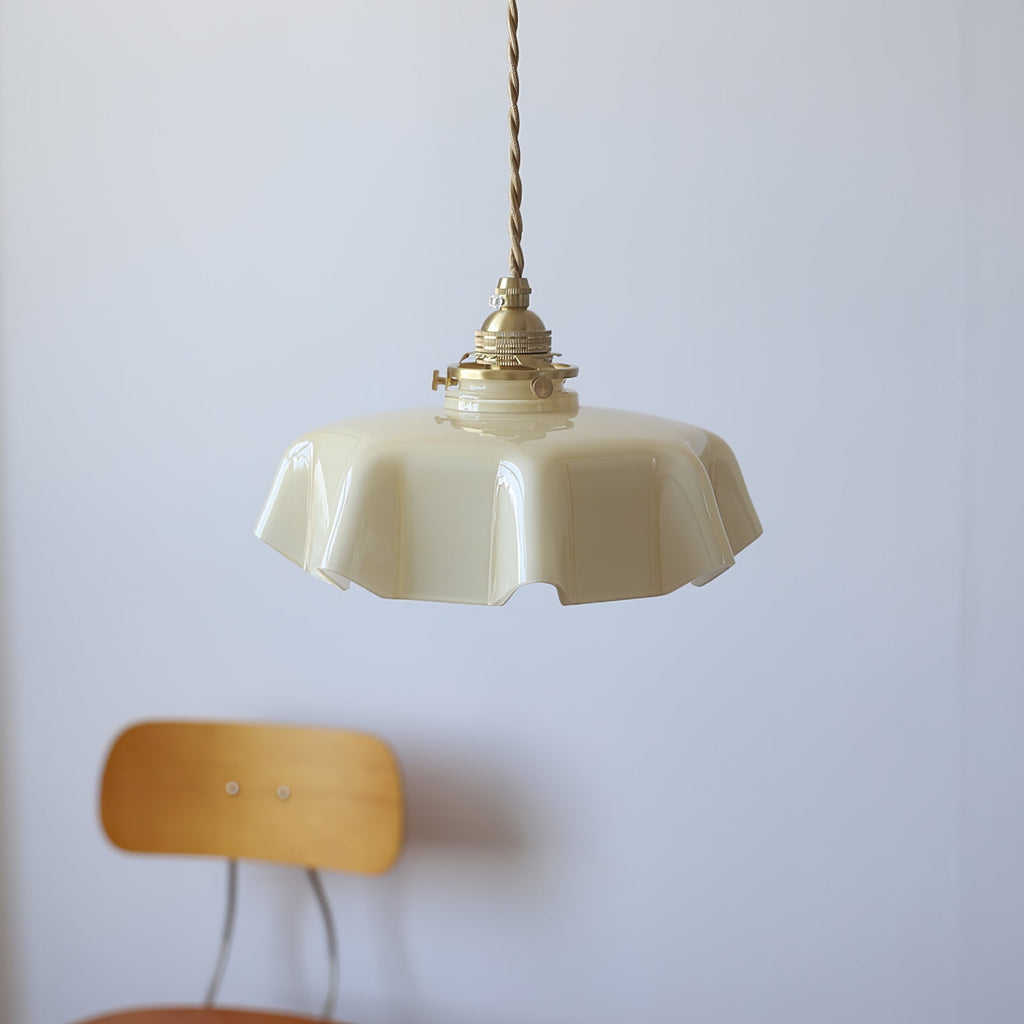 Textured Dome Pendant Light — Adjustable Height, White, Beige, Pink & Blue