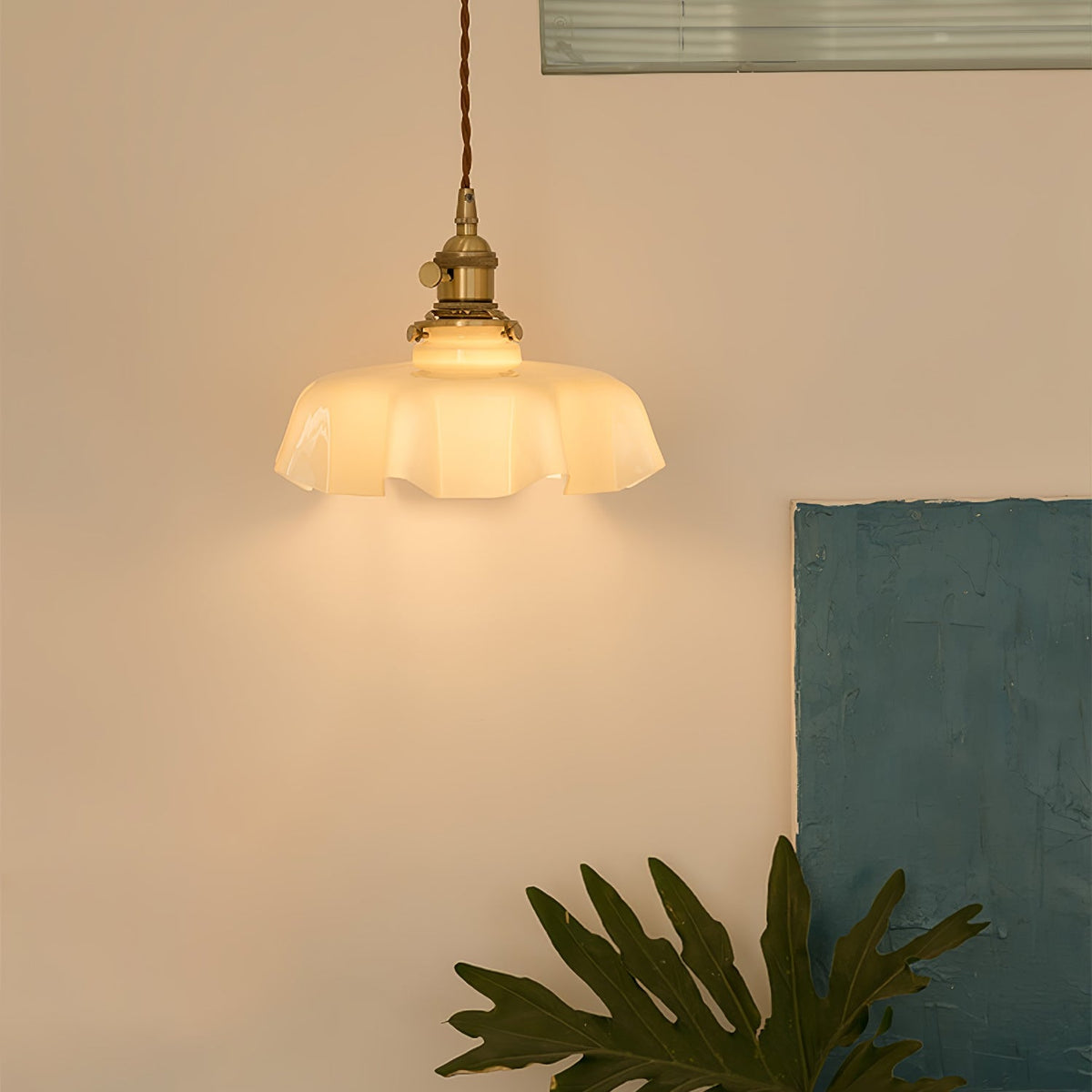 Textured Dome Pendant Light — Adjustable Height, White, Beige, Pink & Blue