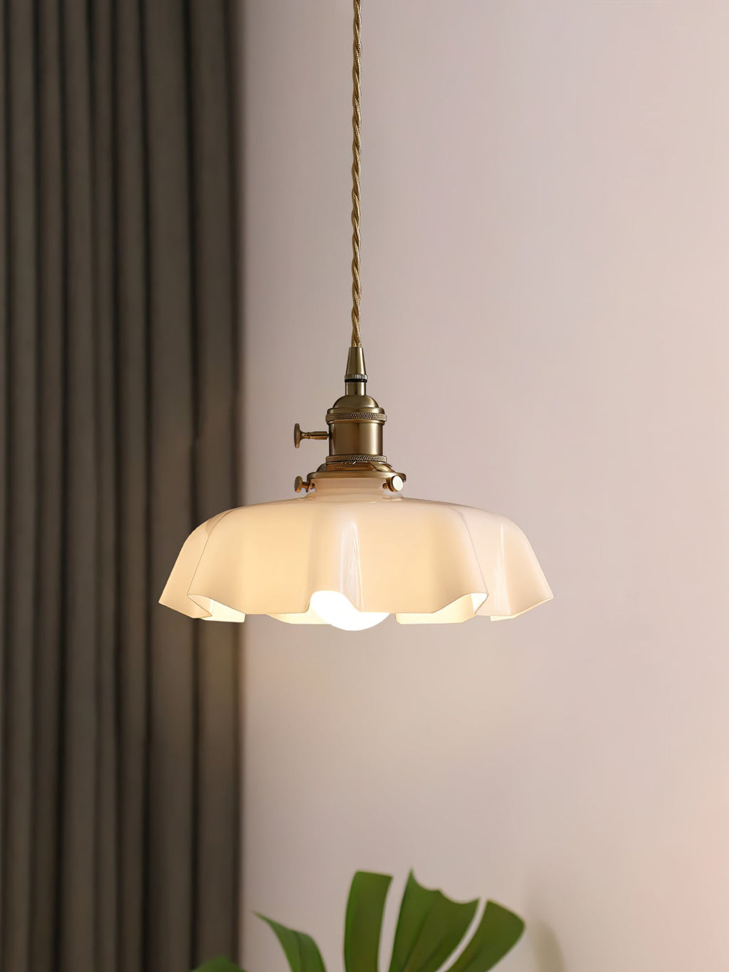 Textured Dome Pendant Light — Adjustable Height, White, Beige, Pink & Blue