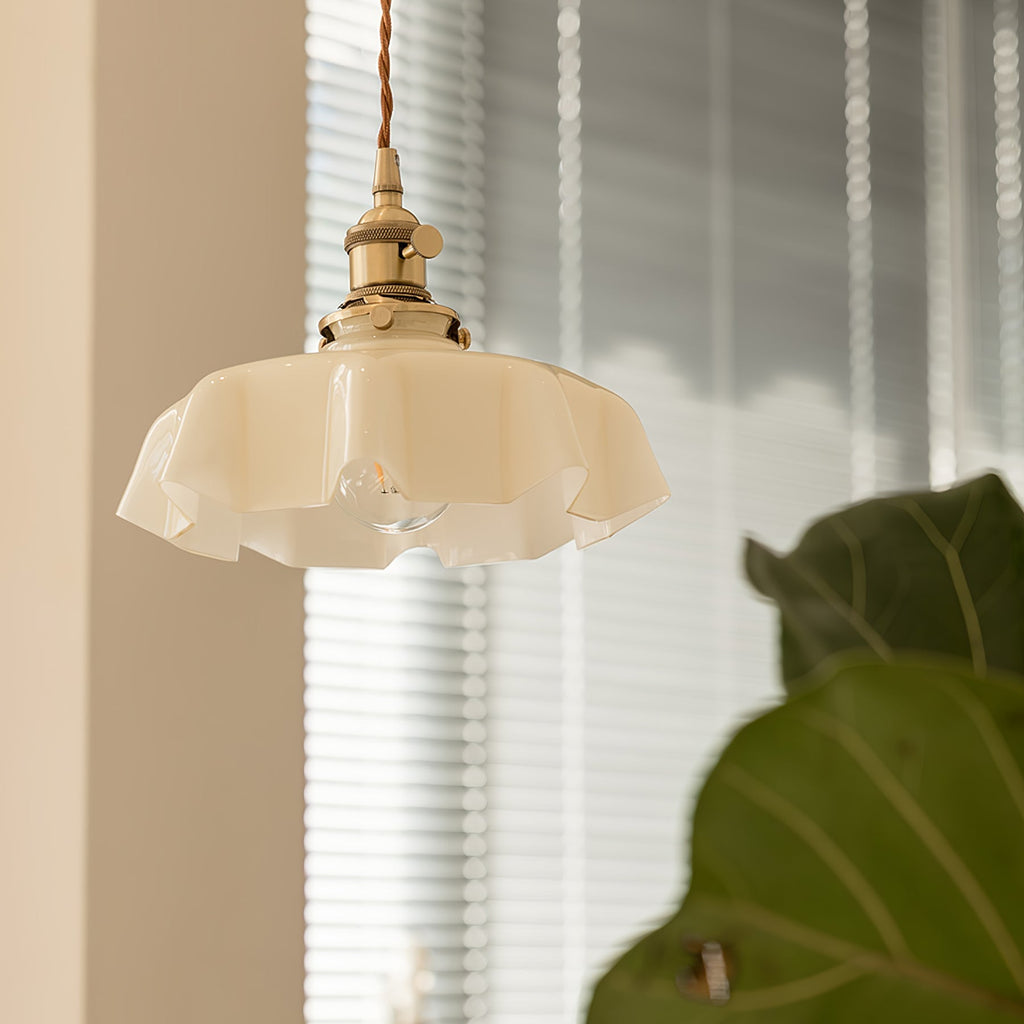 Textured Dome Pendant Light — Adjustable Height, White, Beige, Pink & Blue