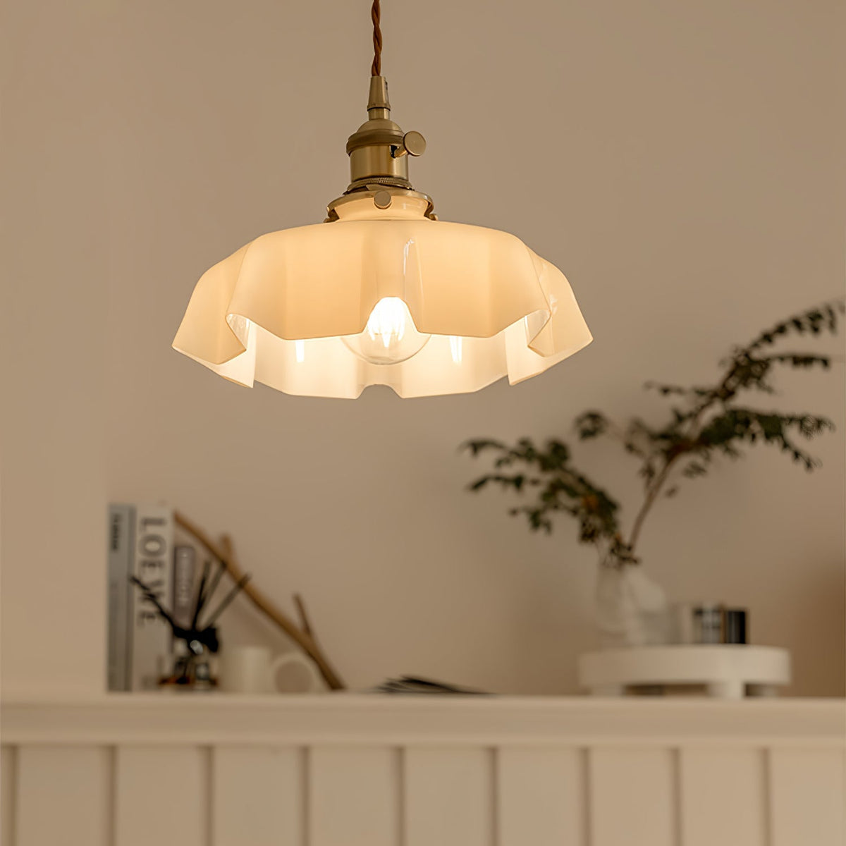 Textured Dome Pendant Light — Adjustable Height, White, Beige, Pink & Blue