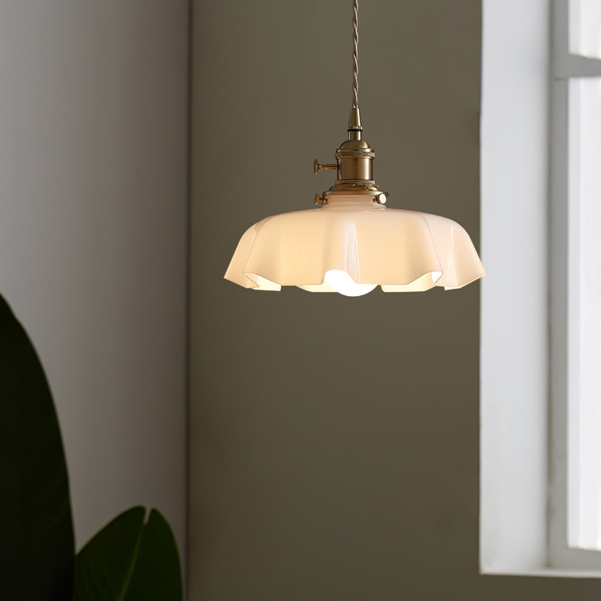 Textured Dome Pendant Light — Adjustable Height, White, Beige, Pink & Blue