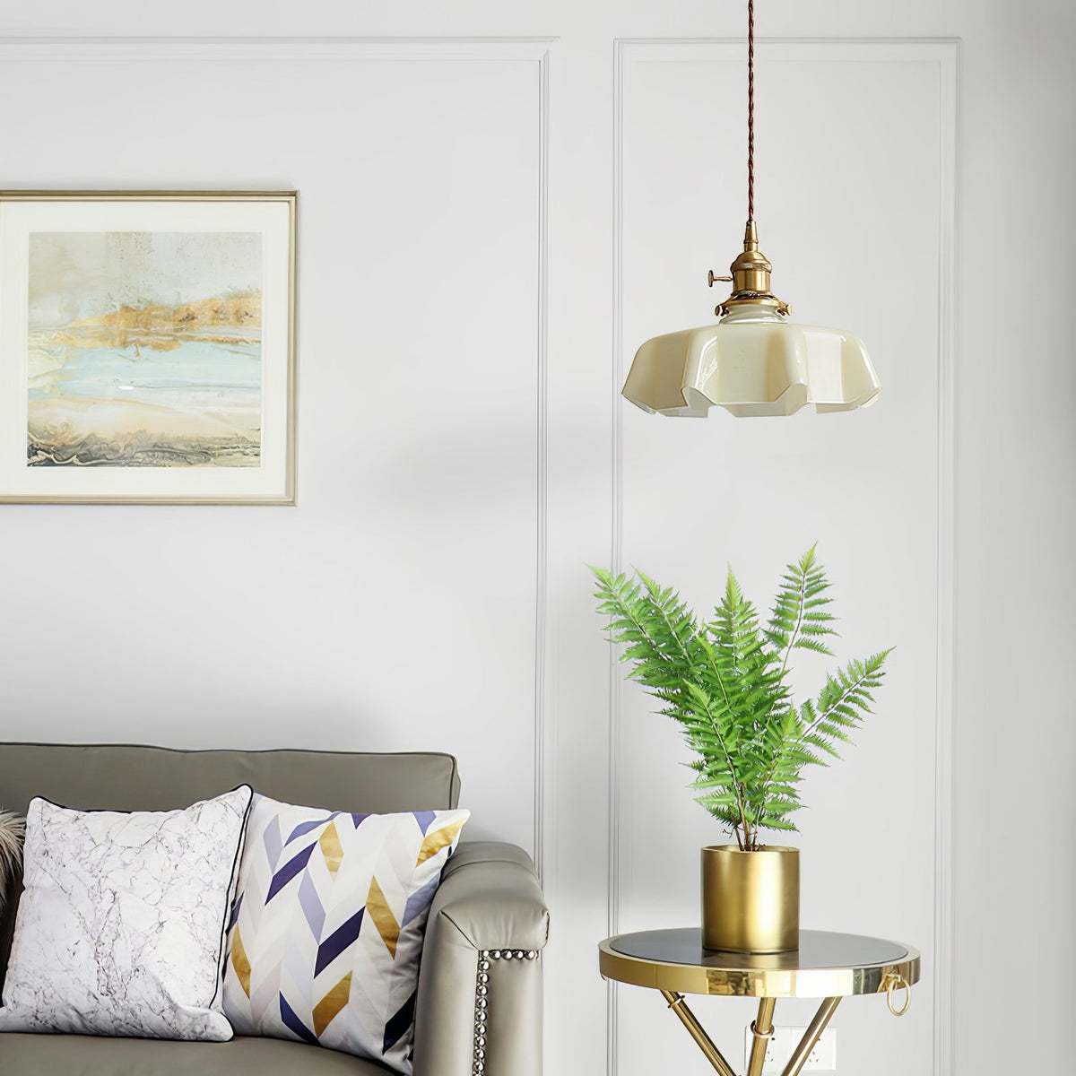 Textured Dome Pendant Light — Adjustable Height, White, Beige, Pink & Blue