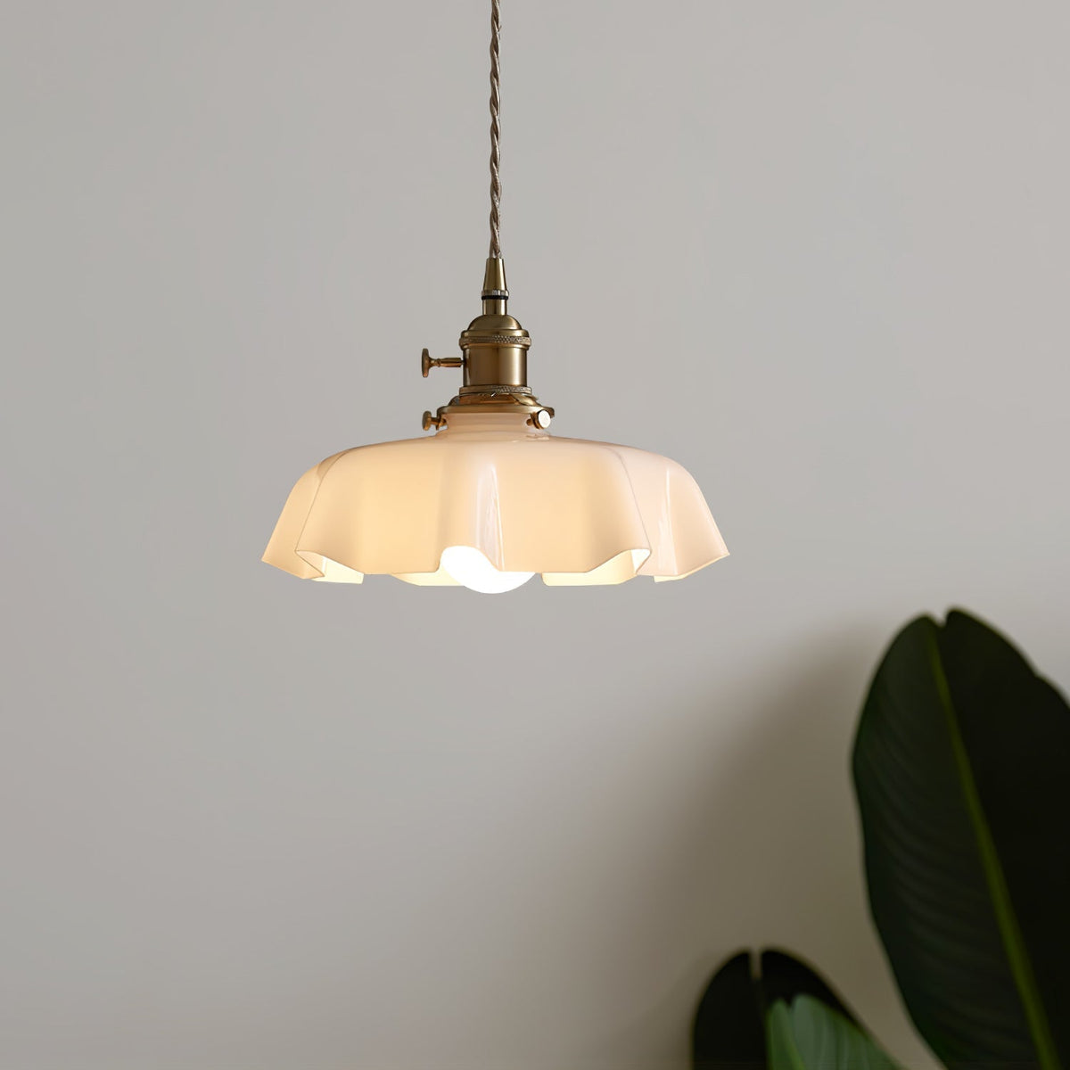Textured Dome Pendant Light — Adjustable Height, White, Beige, Pink & Blue