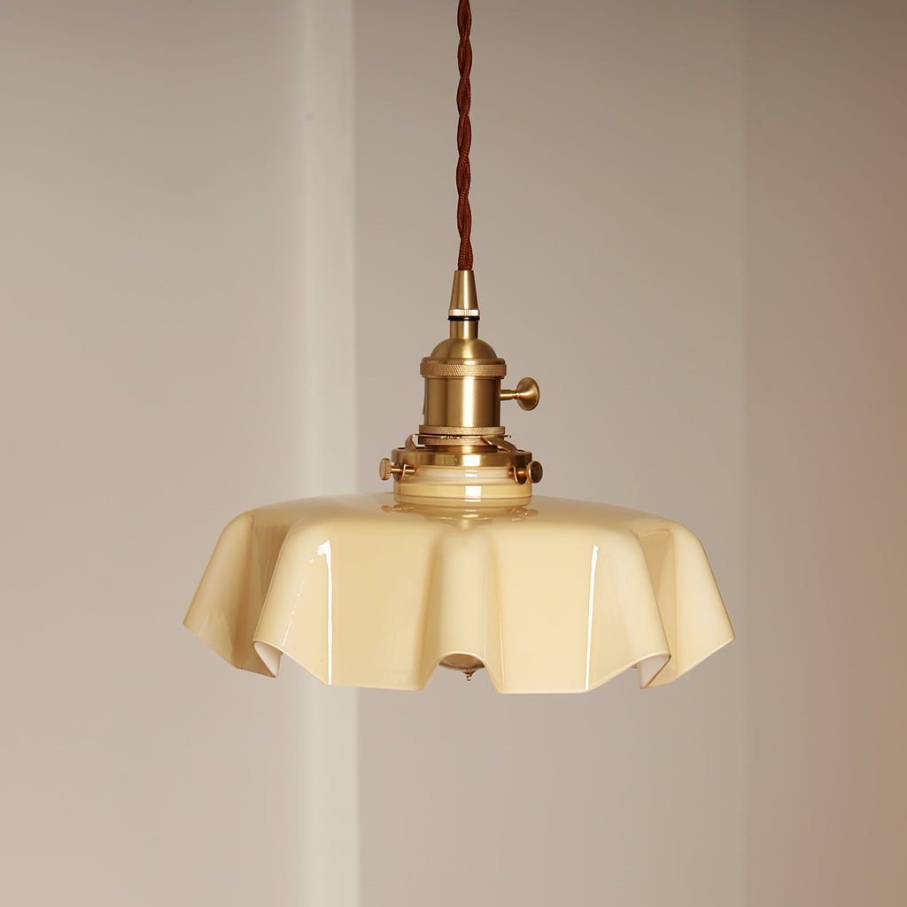 Textured Dome Pendant Light — Adjustable Height, White, Beige, Pink & Blue