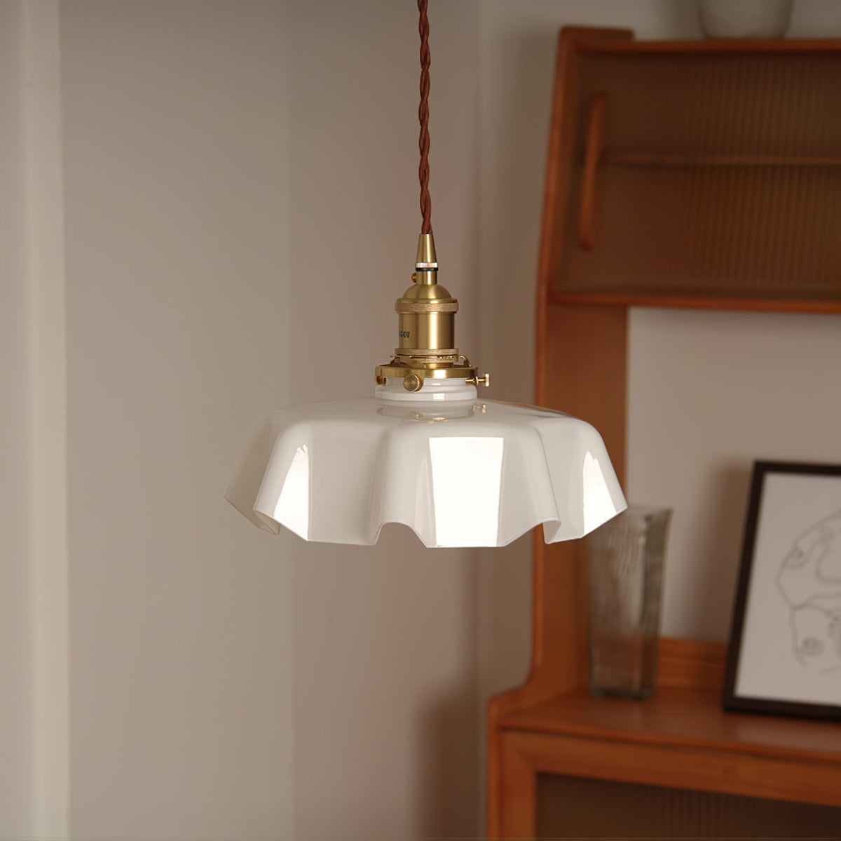 Textured Dome Pendant Light — Adjustable Height, White, Beige, Pink & Blue