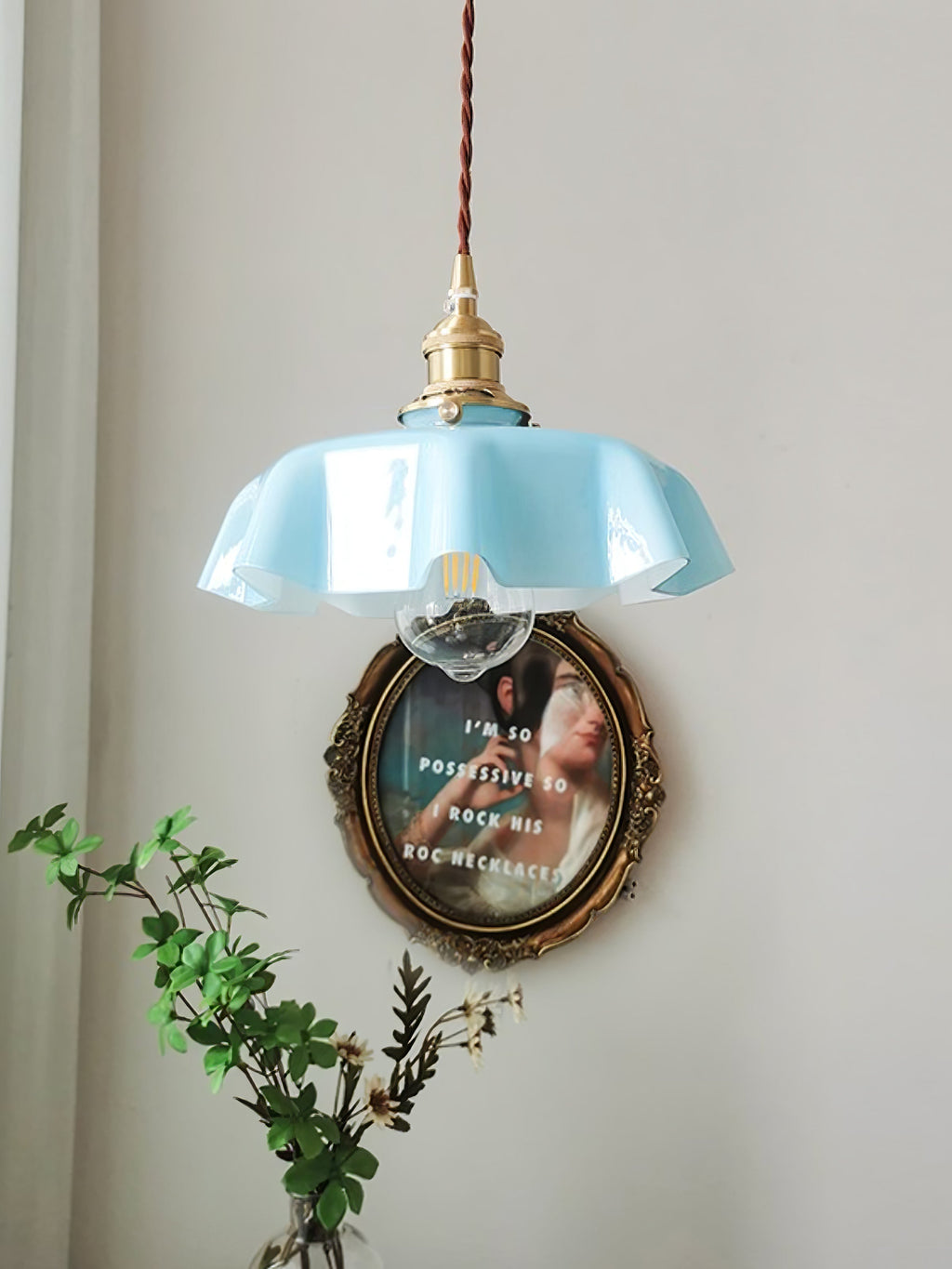 Textured Dome Pendant Light — Adjustable Height, White, Beige, Pink & Blue