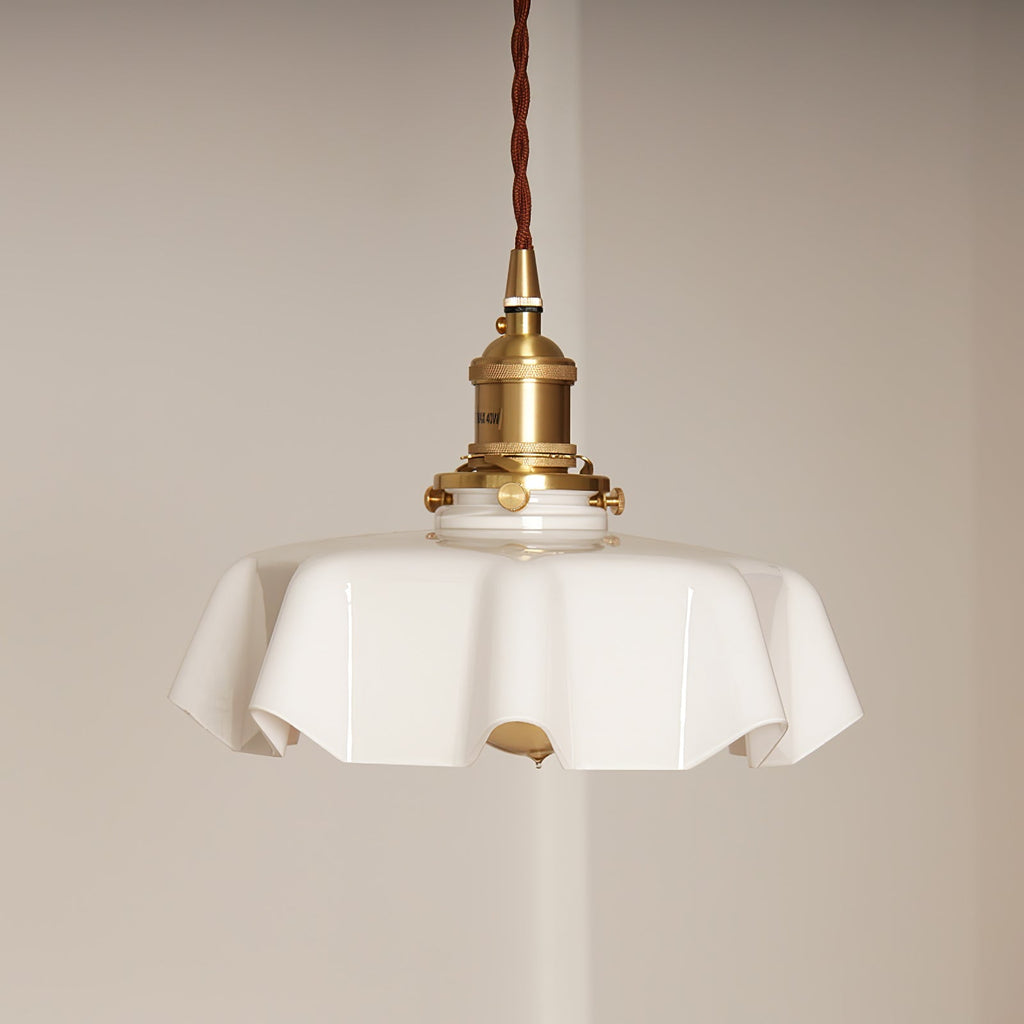 Textured Dome Pendant Light — Adjustable Height, White, Beige, Pink & Blue