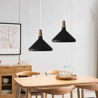Marinelle Macaron Conical Pendant Lamp Aluminum Wood