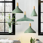 Marinelle Macaron Conical Pendant Lamp Aluminum Wood