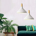 Marinelle Macaron Conical Pendant Lamp Aluminum Wood
