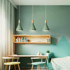Marinelle Macaron Conical Pendant Lamp Aluminum Wood