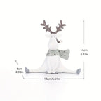 Handcrafted Holiday Reindeer Figurine with Cozy Scarf, 5.5 in - Euroselle