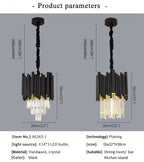 Maximus Crystal Black Pendant