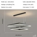 Square Twin Pendant Chandelier