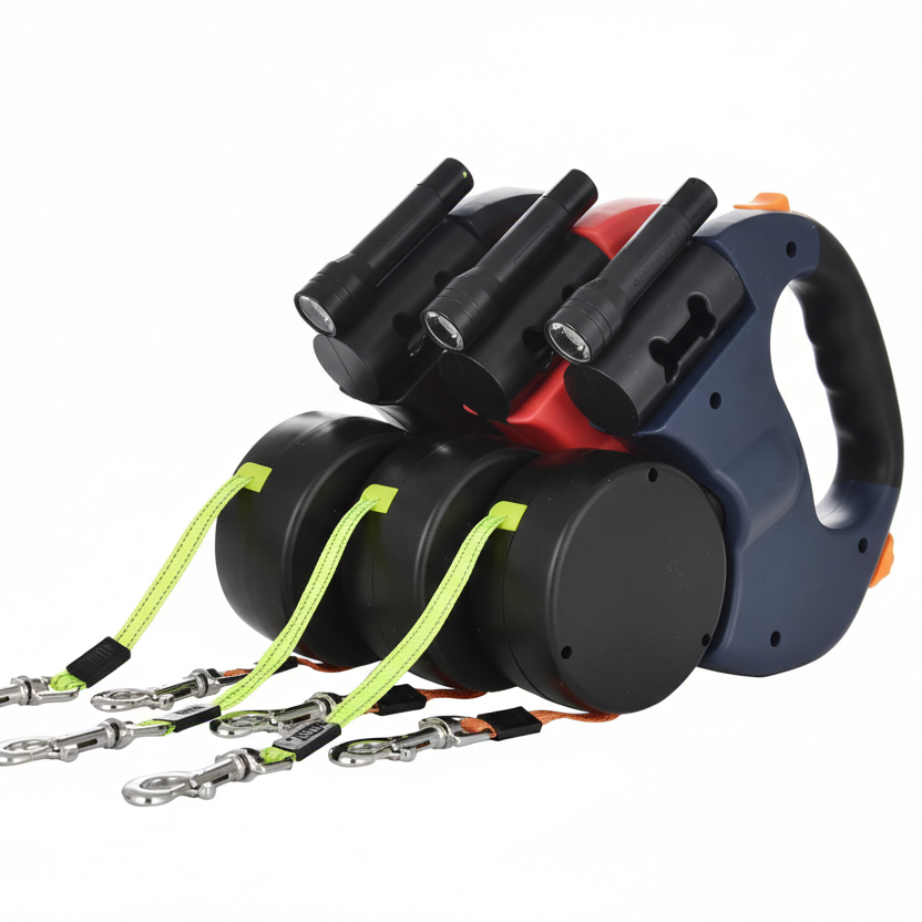 Dual Dog Leash with LED & Tangle-Free Design - Euroselle