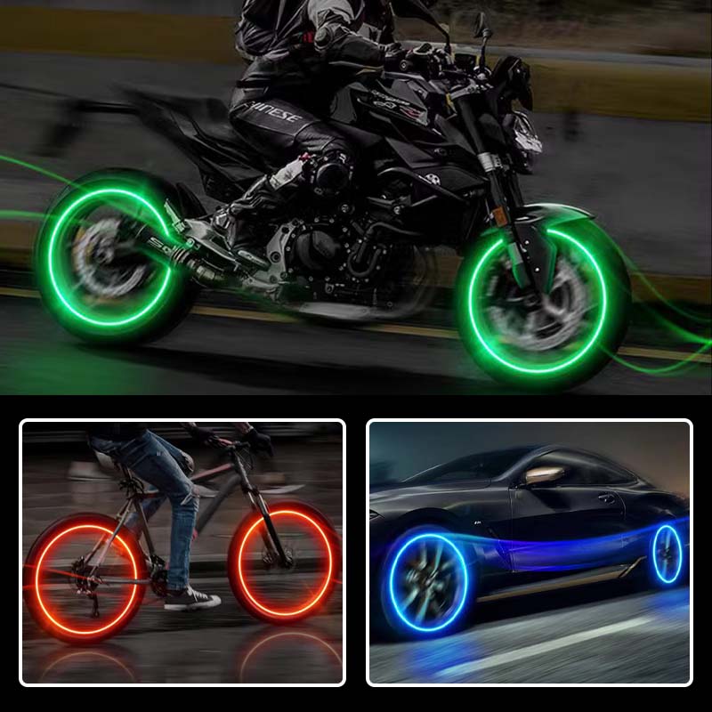 Tapones de válvula LED LumaValve - Luces para neumáticos con sensor de movimiento, compatibles con coches, bicicletas y patinetes