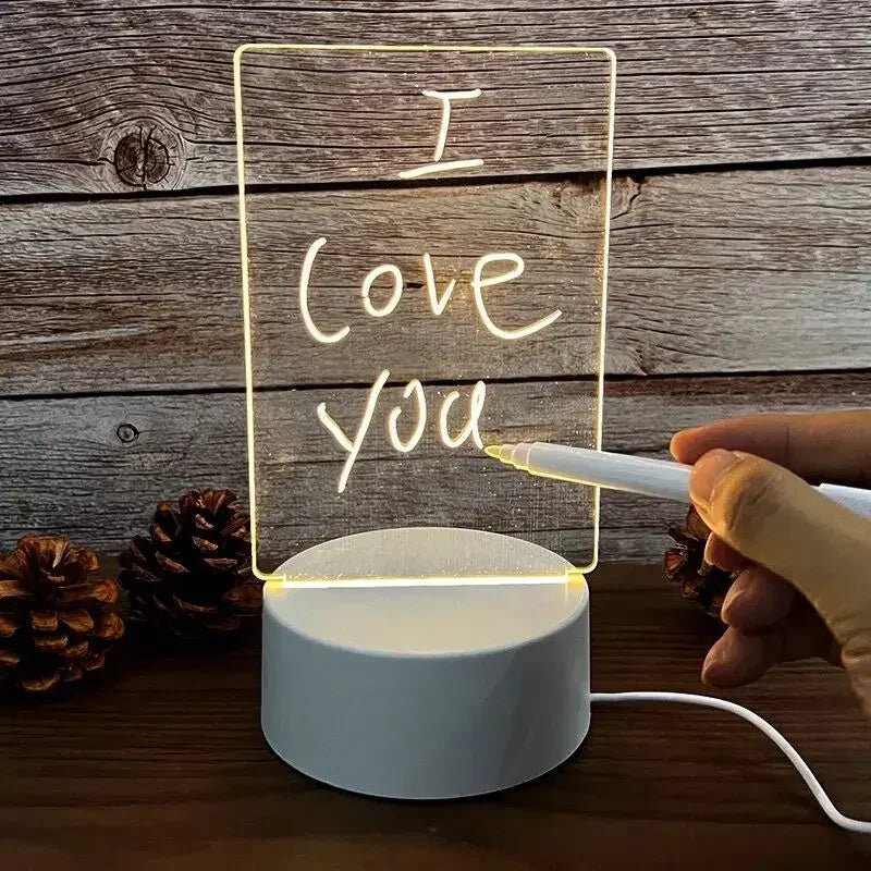 LED poznámková tabule LumaMemo — přepisovatelný povrch a mazatelný fix