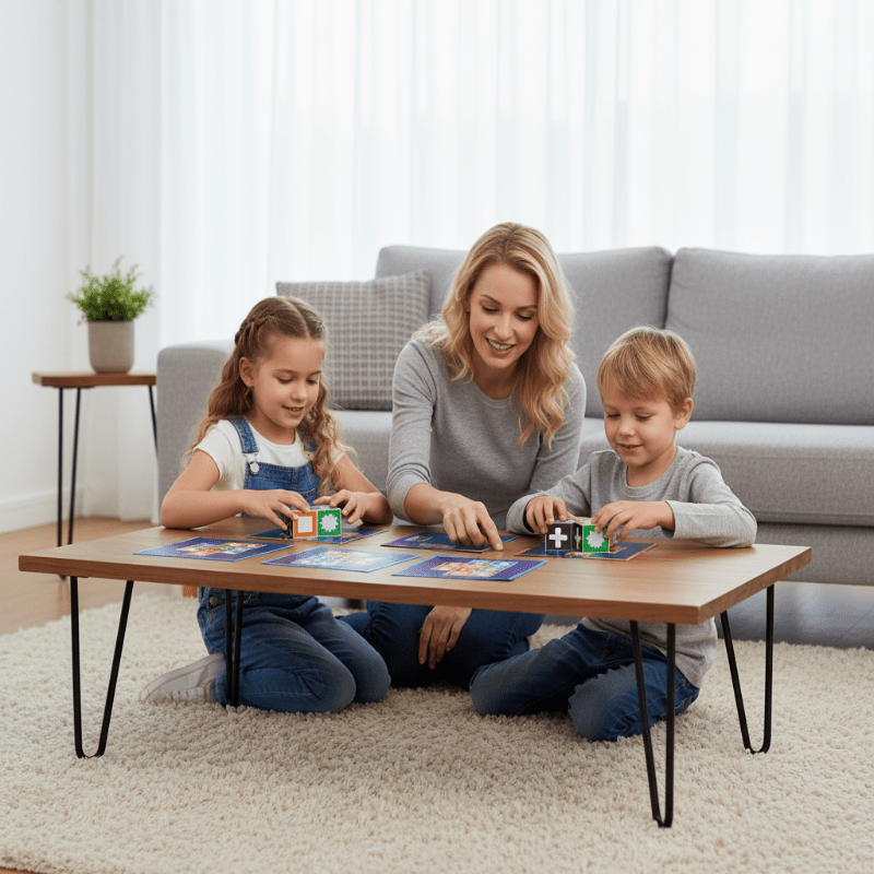 PatternPlay familjespel för mönstermatchning – 60 kort, 20 färgglada block