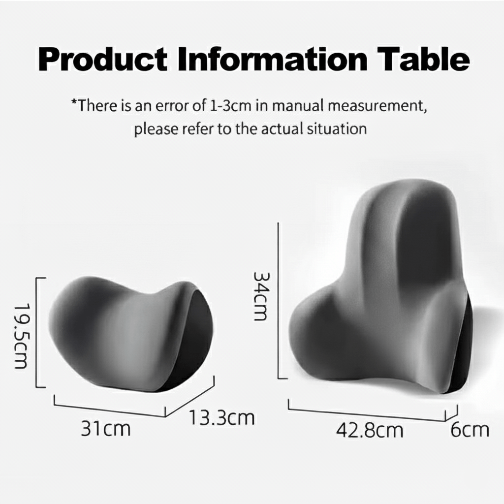 NovaRelief Memory Foam Neck and Lumbar Support Set — Ergonomic Posture Relief