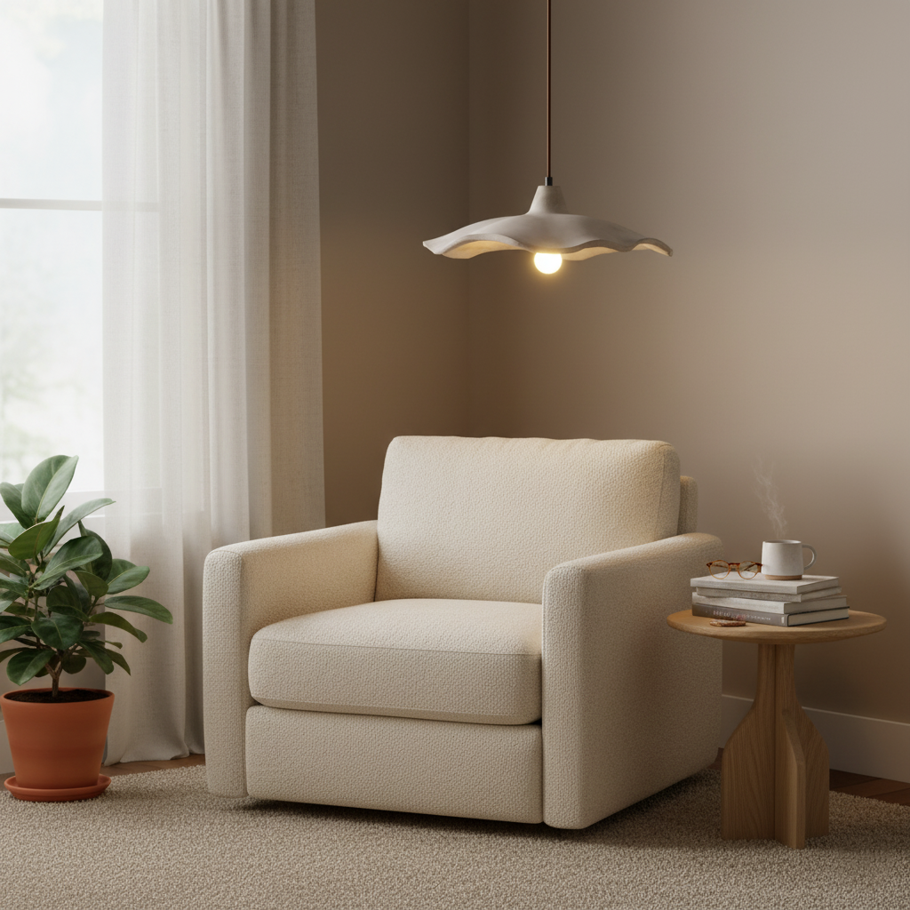 Betonnen hanglamp van 16 inch — Wabi-Sabi-bloemblaadje, geschikt voor led