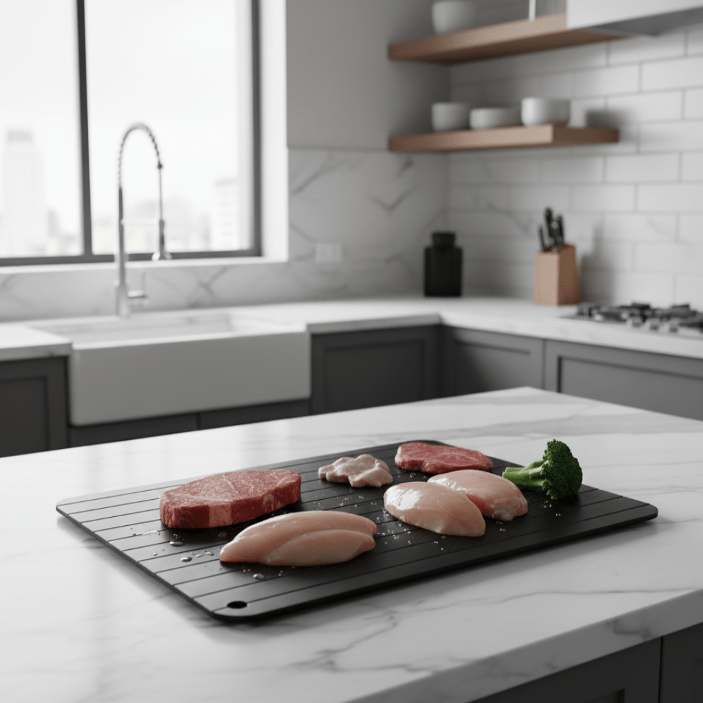 Bandeja de descongelación de aluminio AeroDefrost — Diseño con superficie ranurada para transferir el calor