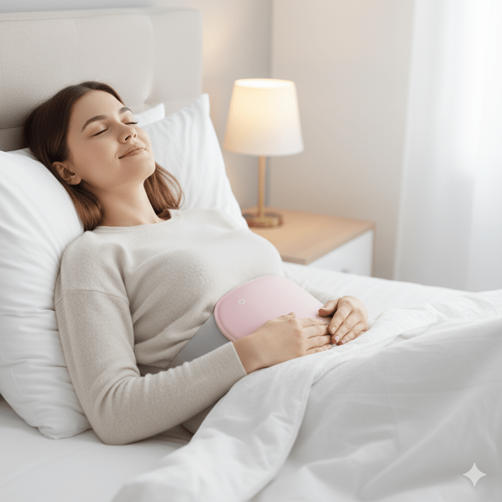 CalmCore Electric Abdominal Warmer — Rechargeable, Vibration Control, Cordless