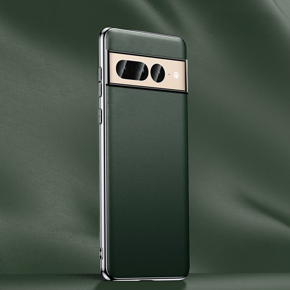 Custodia in pelle pieno fiore per Google Pixel, cornice metallica, ricarica wireless