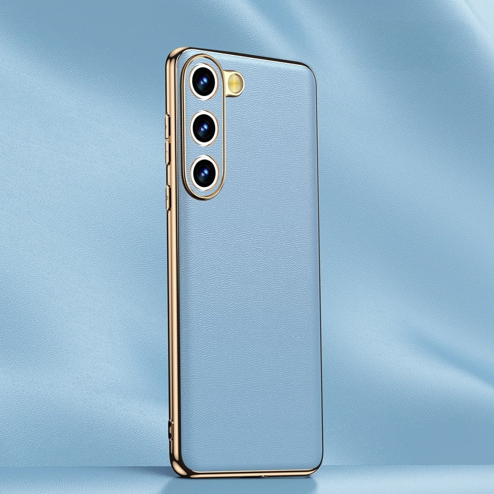 Pouzdro na telefon Samsung Galaxy z hovězí kůže — kovový rám, bezdrátové nabíjení