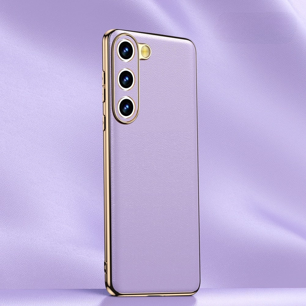 Pouzdro na telefon Samsung Galaxy z hovězí kůže — kovový rám, bezdrátové nabíjení