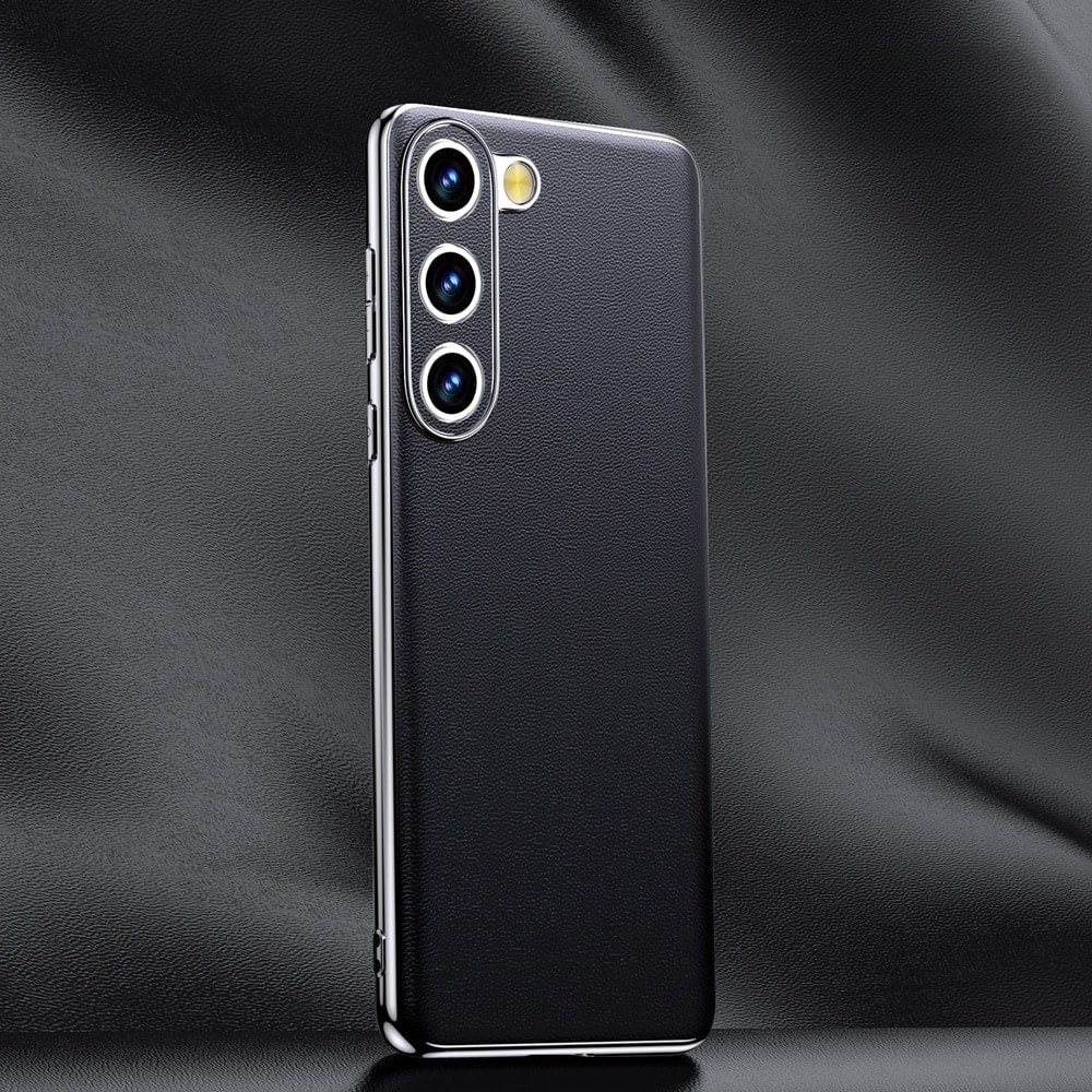 Pouzdro na telefon Samsung Galaxy z hovězí kůže — kovový rám, bezdrátové nabíjení